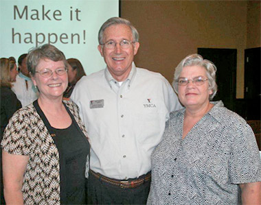Margaret Doughty (Literacy Powerline, left), Don Strain (Bethany YMCA, center) and Becky O’Dell (Community Literacy Centers, left) at the Oklahoma City Community Forum